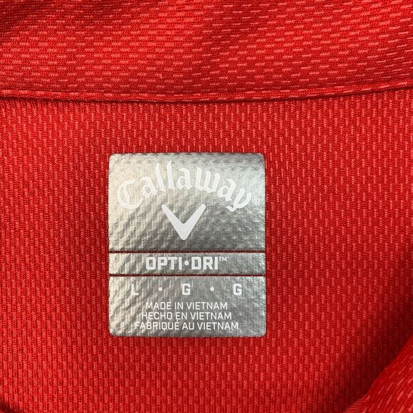 Callaway Polo Shirt Mens L Large Red Optidri Performance Short Sleeve Golf - Picture 5 of 9